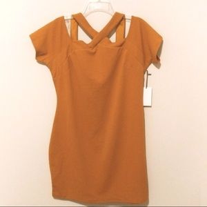 Iris Dresses | Mustard Color Off The Shoulder Dress